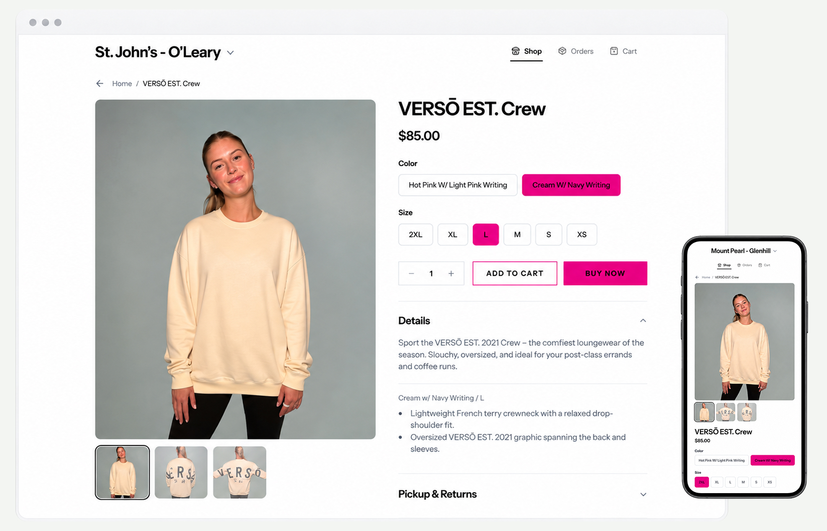 Shop by IPSTUDIO admin dashboard showing revenue, orders, and inventory management